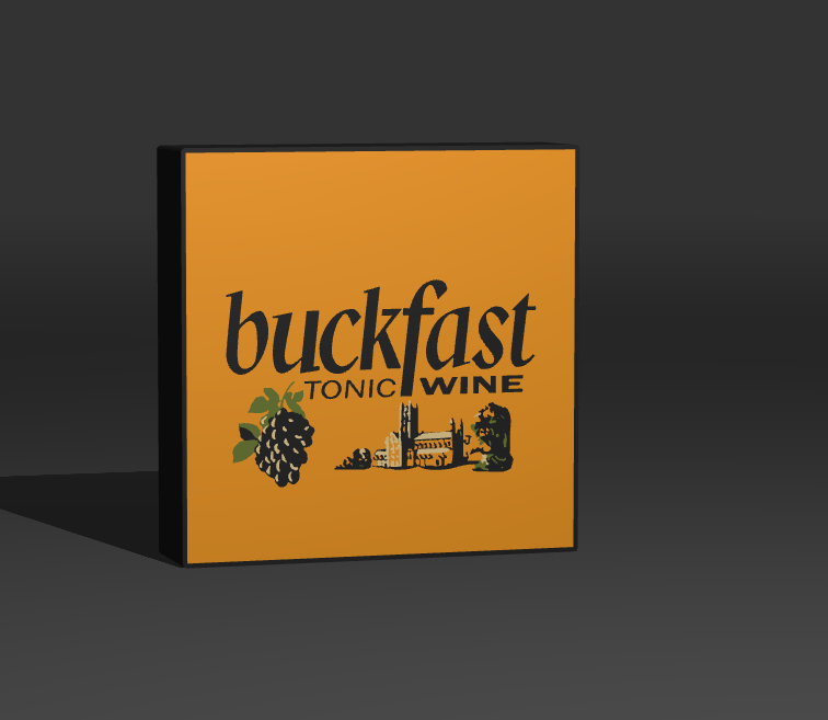 Buckfast Tonic Wine LED Light Box - USB Powered 3D Printed Sign for Home Bar & Man Cave