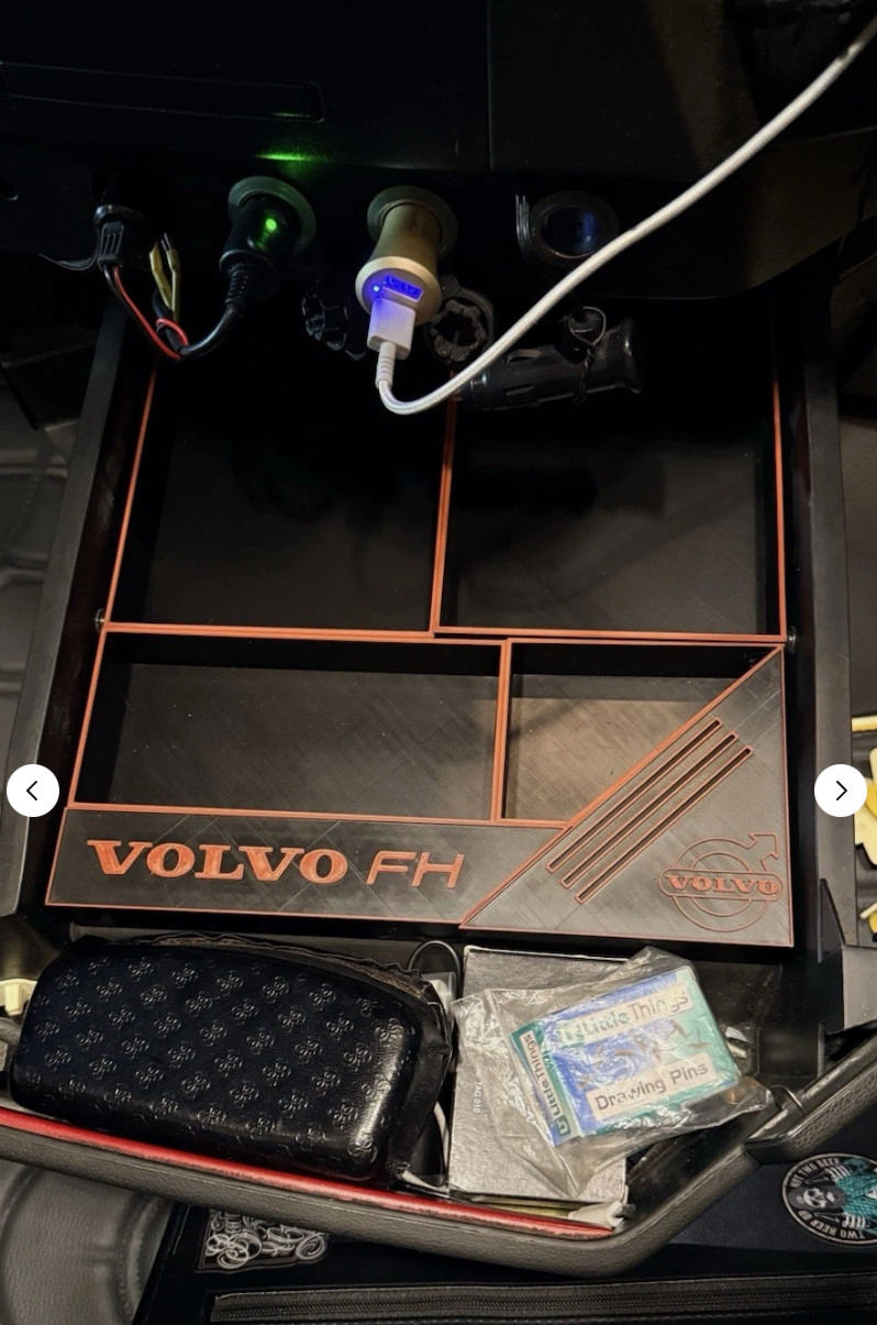 Volvo FH Drawer Organiser - Custom 3D Printed Dashboard Insert with Card Slots