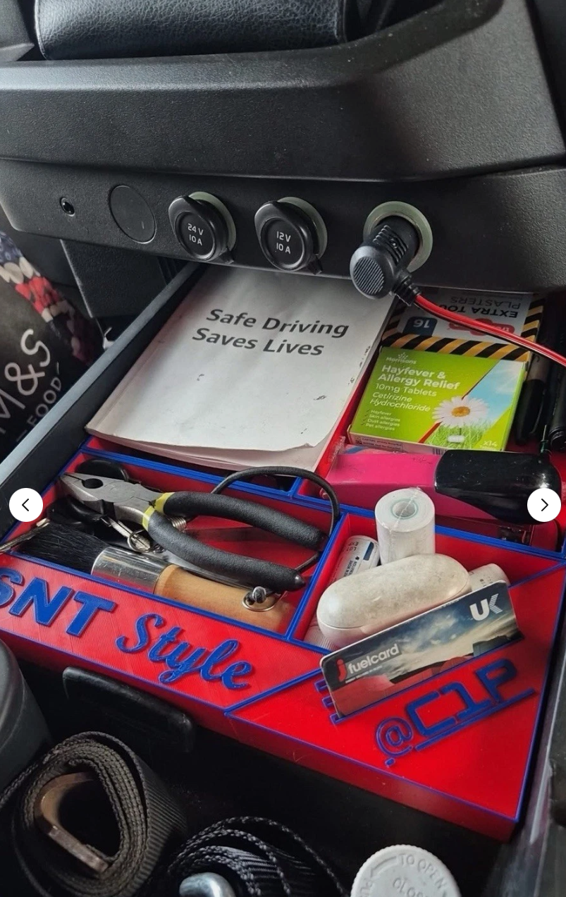 Volvo FH Drawer Organiser - Custom 3D Printed Dashboard Insert with Card Slots