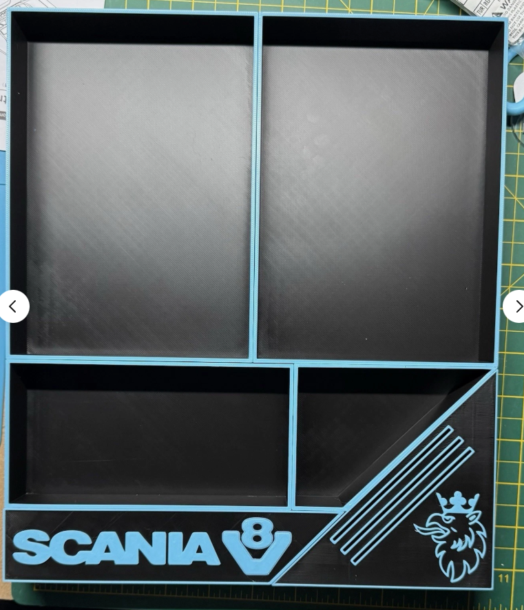 Scania Next Gen V8 Drawer Organiser - 3D Printed with Fuel Card Slots | Choose Colours