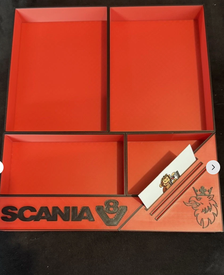 Scania Next Gen V8 Drawer Organiser - 3D Printed with Fuel Card Slots | Choose Colours