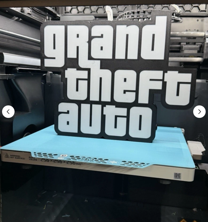 Grand Theft Auto (GTA) LED Light Box - USB Powered 3D Printed Gaming Room Sign