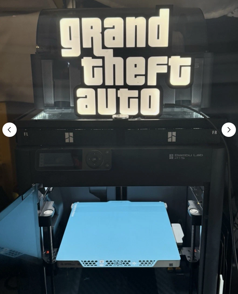 Grand Theft Auto (GTA) LED Light Box - USB Powered 3D Printed Gaming Room Sign
