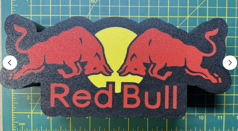 Red Bull LED Light Box - USB Powered 3D Printed Sign for Gaming Room & Man Cave