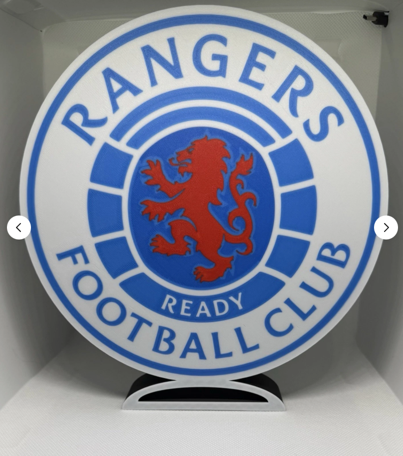 Glasgow Rangers FC LED Light Box - USB Powered 3D Printed Sign for Man Cave & Home Bar