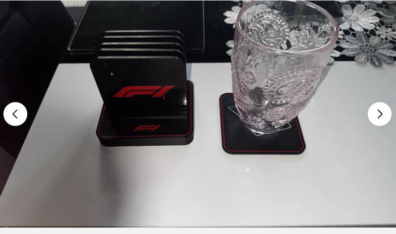 Formula 1 Track Coasters - 3D Printed Set of 4 with Holder | F1 Racing Gift