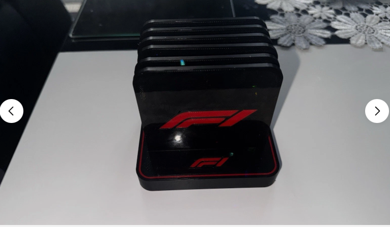 Formula 1 Track Coasters - 3D Printed Set of 4 with Holder | F1 Racing Gift